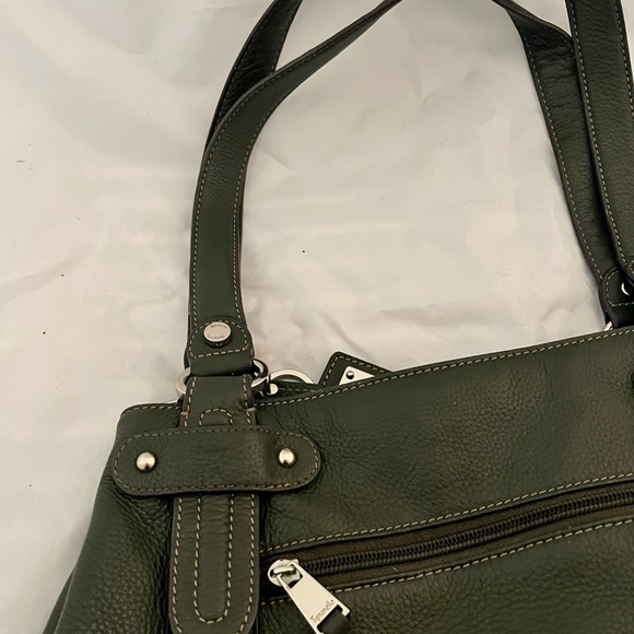 Tignanello Olive Green Leather Shoulder Bag - Picture 10 of 16